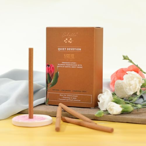 Image of Dhyāna Bambooless Incense Sticks | Resinous Frankincense Fragrance | Low Smoke Bamboo-Free Incense for Meditation, Prayer & Chanting | Aromatic Incense for Spiritual Ambience (Pack of 30)