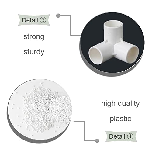 YUNYANZE 11 Pcs 3 Way Inner Diameter 20mm PVC Fittings 3-Way Elbow PVC Fitting Connectors Water Pipe Joints for Irrigation Watering Pipe - Image 4