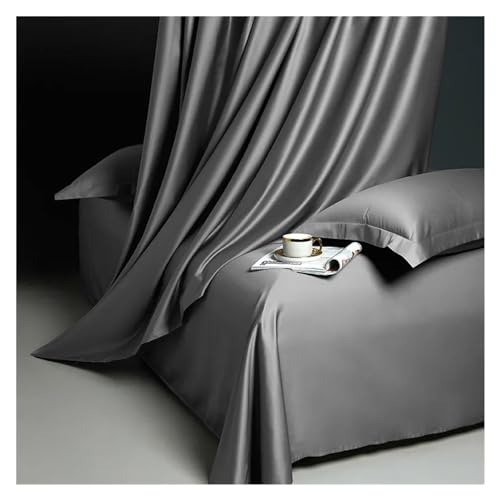Parure de lit bleu gris massif finitions soft de qualité supérieure pour lit queen