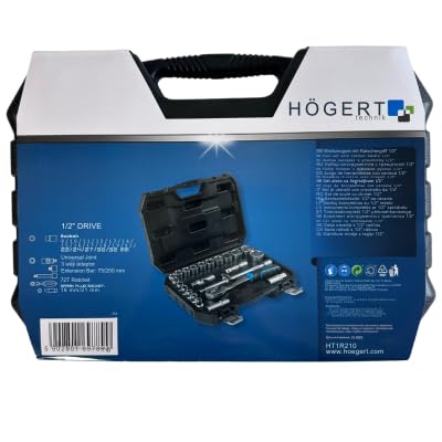 Image of Hogert Technik Germany 24 psc Socket Set 1 /2 Inch sq Drive for Heavy Duty Professional Use