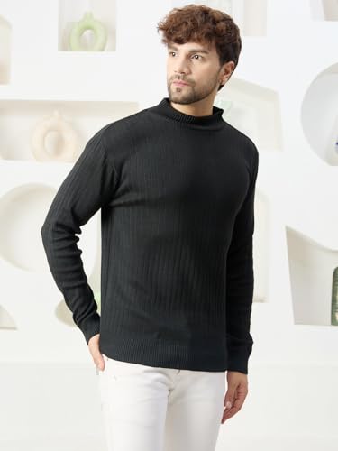 Image of Kvetoo Men High Neck Full Sleeve Winter Woolen Sweater