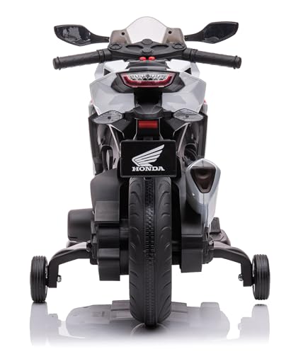 Kinder Elektro Motorrad CBR 1000RR, Kindermotorrad 12V Kinderfahrzeug Elektrofahrzeug mit 2 abnehmbaren Stützrädern für Kinder ab 3 Jahre (Weiß) – Bild 4