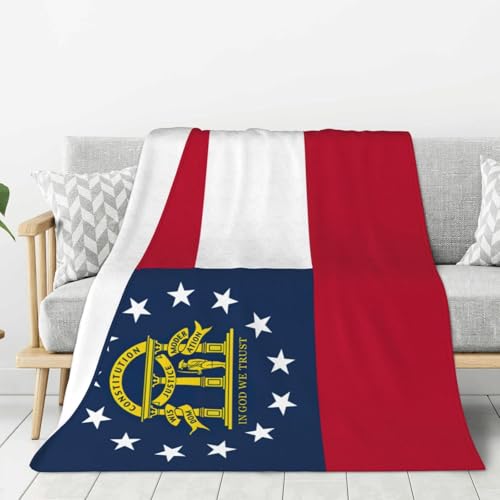 Grande couverture épaisse motif drapeau Géorgie, plaid de lit premium - 2