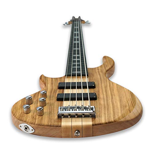 Left-Handed Fretless 5 String Electric Bass Guitar Okoume Body #TOP5