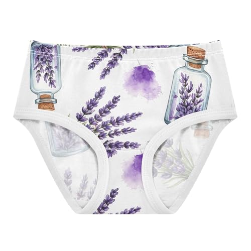 Cotton Girls Underwear Toddler Watercolor Purple Lavender Flowers Little Girl Panties Aesthetic Briefs Kids Undies 2t