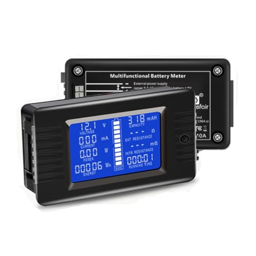 Image of HiLetgo PZEM-015 Digital Ammeter Voltmeter Energy Meter DC8-120V 0-50A Battery Capacity Indicator DC Power Kwh SOC Impedance Resistance with USB Shunt Dual USB Cable Length 1M