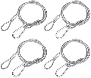 (Pack of 4) Clamp Hook Safety Rope Hanging Device,Hang on Truss,Use For Moving Head Beam,Led Par Light Stage Lighting Accessories (4mm 85cm 25kg)