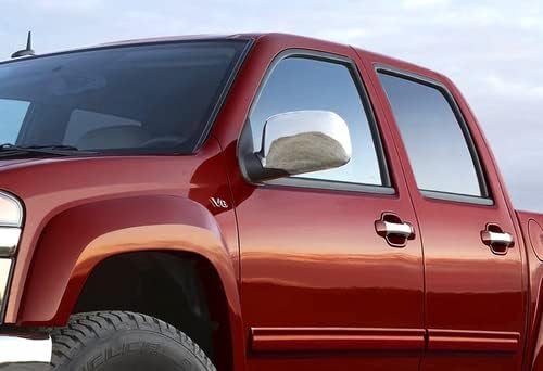 Chrome ABS Plastic 2 Pieces Side Mirror Cover Cap Kit Compatible with 2004-2012 GMC Canyon & Compatible with 2004-2013 Chevrolet Colorado, 2005 2006 2007 2008 2009 2010 2011