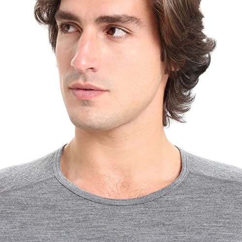 Icebreaker Merino Men's 200 Oasis Short Sleeve Crewe, Gritstone Hthr, Large #TOP2