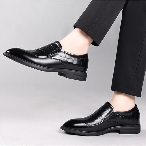 Men Loafers Shoes Suede Vamp Party Round Toe Office Block Heel Shoe Slip On3