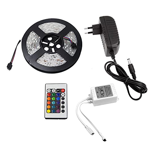 5 meter 5050 SMD RGB LED striscia | cambia colore | Set Completo con Fernbedieung – LED dimmerabili