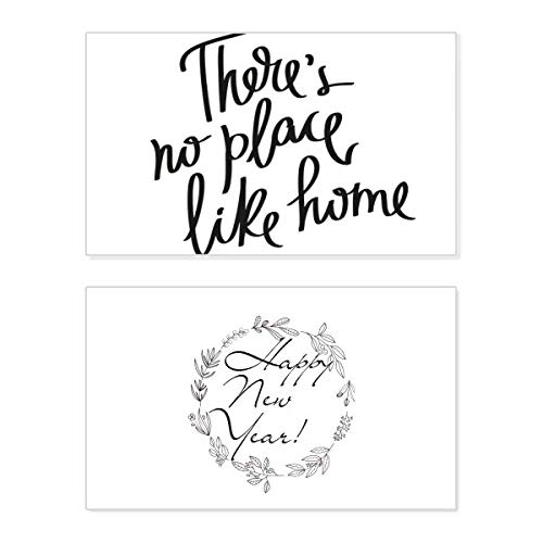 Tarjeta conmemorativa de Año Nuevo con texto en inglés navideño para felicitaciones familiares