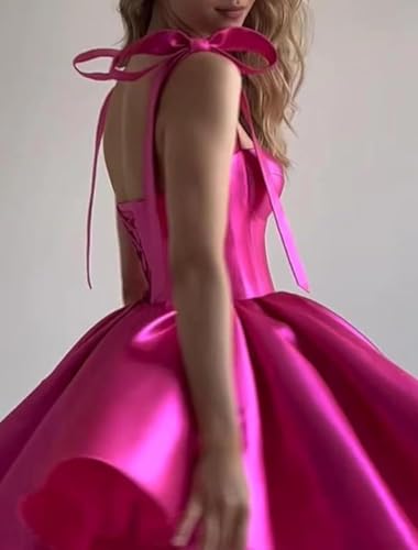 Satin Homecoming Dresses Short for Teens with Bow Off Shoulder Pleated Sweetheart Prom Dress Evening Wedding Dress4