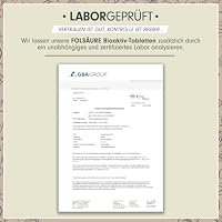 Folsäure BIOAKTIV 400µg - 3x365 Folsäure Tabletten mit Biofolate® L-5-MTHF Folsäure - optimal hochdosiert für Kinderwunsch & Schwangerschaft - laborgeprüft mit Zertifikat - 100% vegan – Ansicht 5