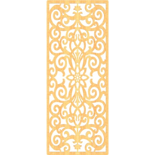 Image of Buel Decorative Pierced Fretwork Wood Wall Panels, 27 3 /8 inchW x 69 3 /8 inchH x 3 /8 inchT, Cherry