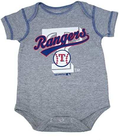 VF Texas Rangers Team Logo Infant Creeper Bodysuit One Piece - Gray (Gray, 12 Months)