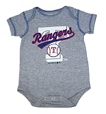 VF Texas Rangers Team Logo Infant Creeper Bodysuit One Piece - Gray (Gray, 12 Months)