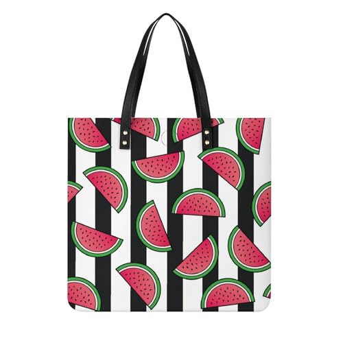 Sac à bandoulière pastèque rayée : grand sac à main pour femmes de 39x39cm
