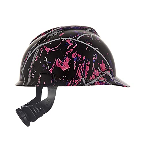 Msa 10204770 Hydro Dip V-Gard Cap Style Safety Hard Hat With Fas-Trac Iii Ratchet Suspension | Polyethylene Shell, Self Adjusting Crown Straps - Standard Size In Muddy Girl #TOP4