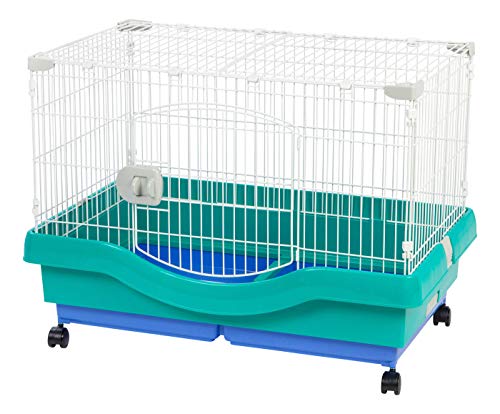 IRIS USA Large Portable Wire Rabbit Cage with Top Access and Two ...