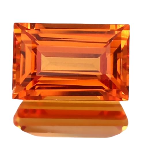 Saphir naturel orange de Ceylan taille baguette pour bague et pendentif DIY