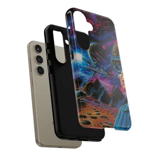 Coque Samsung S24 bleu brillant - Protection rigide espace virtuel - 4