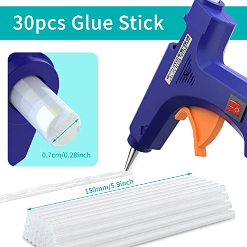 Guibiloo Mini Hot Glue Gun Set - 1 Minute Quick Repairs, 8Pack Small Melt Glue Gun Kit With 30 Glue Sticks For School Kids Diy Arts Crafts Home (Blue Pink White Green) #TOP4