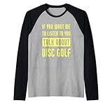 parla di disc golf divertente frisbee golf player maglia con maniche raglan