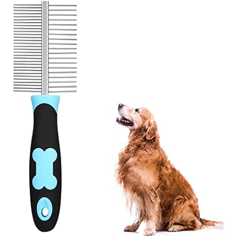 Hundekamm, Katzenkamm mit Doppelseitig Metall Abgerundeten Zähnen Cover