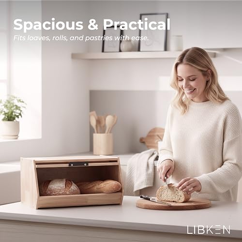 Bread-Box--Durable-Wooden-Bread-Bin-with-Secure-Plastic-Lid-Scandinavian-Inspired-Design-for-Kitchen-Countertop--Stylish-Storage-for-Bread-Pastries
