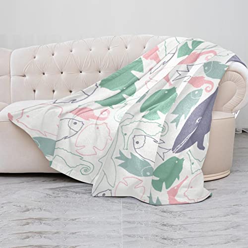Couverture polaire requin baleine pour réchauffer le canapé