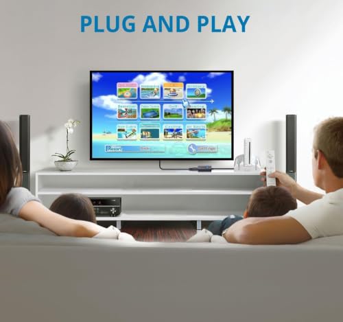 Image of AUTOUTLET Wii to HDMI Converter 1080P with 6ft High Speed HDMI Cable Wii2 HDMI Adapter with Blue Indicator, Output Video&Audio with 3.5mm Jack Audio Compatible with Full HD Devices