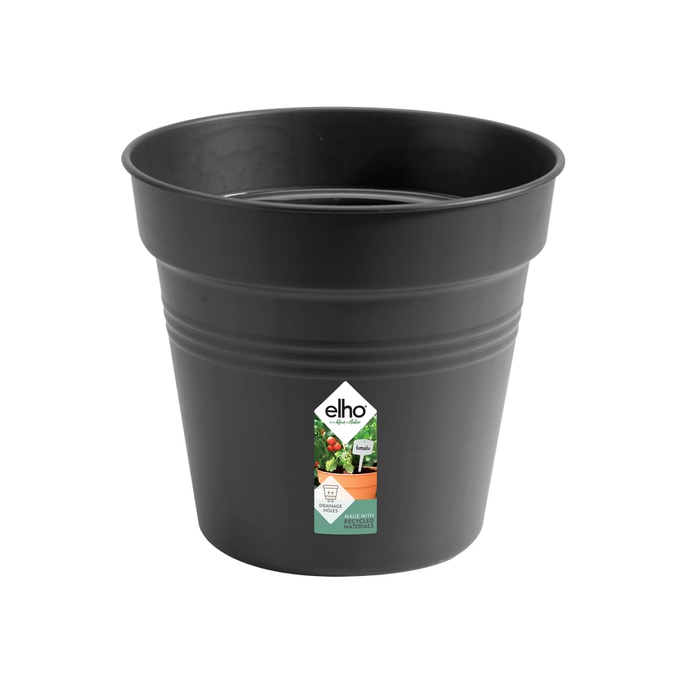 ElhoGreen Basics Growpot 17 - Flower Pot for Grow your Own - Ø 17.0 x H 15.8 cm - Black/Living Black