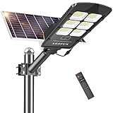 AKOFUN 1200W Solar Street Light Outdoor Dusk to Dawn 70000 Lumens Solar Parking Lot Lights with Remote IP66 Waterproof LED Solar Flood Light for Streets,Stadium,Garden
