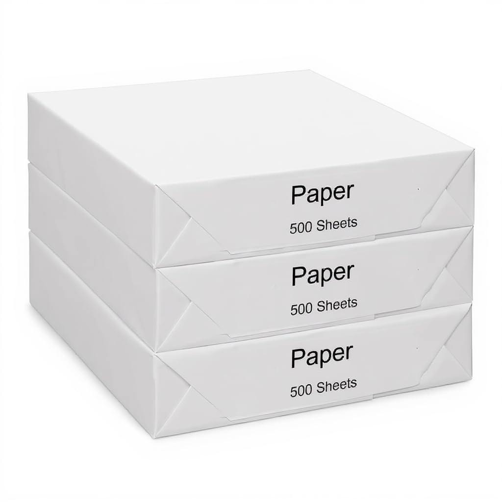 Copy Paper A4, 80 GSM Printer Paper, Laser, Inkjet, Fax Paper, A4 Printer White Papers 1500 Sheets 3 Reams