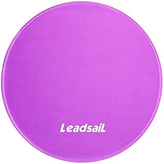 LeadsaiL Mouse Mat Round Gaming Mouse Pad, Non-slip Rubber base, Waterproof Surface, Durable Stitched Edges Mousepads, Compatible with Laser and Optical Mice for Gaming, Office Working (Round-purple)