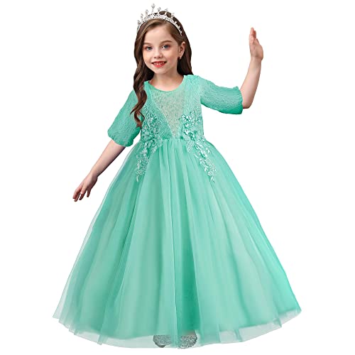 Robe de cortège turquoise en dentelle pour demoiselle d'honneur