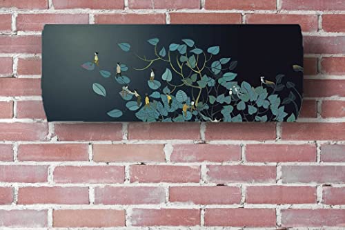 Image of Polyester Thinking Works Printed Air Conditioning Dust Cover Folding Designer Ac Cover For Indoor Split Ac 1.5 Ton (97 X 31 X 21 .5Cm )