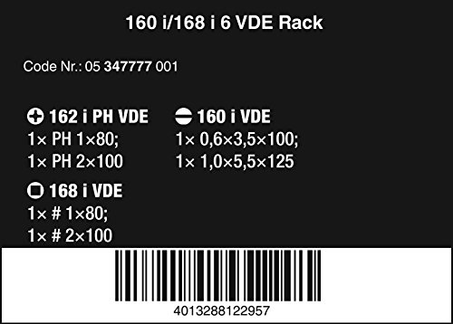 Wera - 5347777001 Kraftform Plus 160I/168I/6 Insulated Professional Screwdriver Set, 6-Piece #TOP1