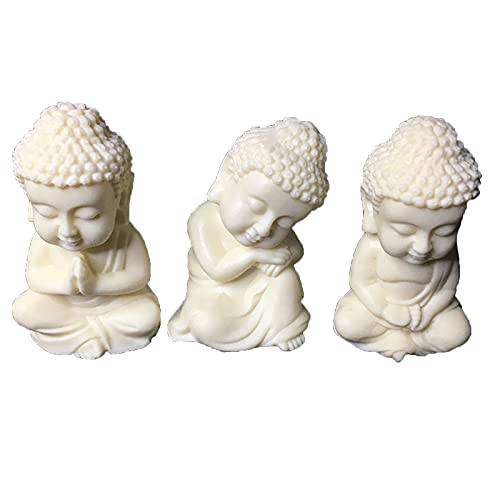 3 Piezas Mini Estatua de Buda Sakyamuni estatuilla bebé Buda decoración del hogar decoración de Escritorio Cover