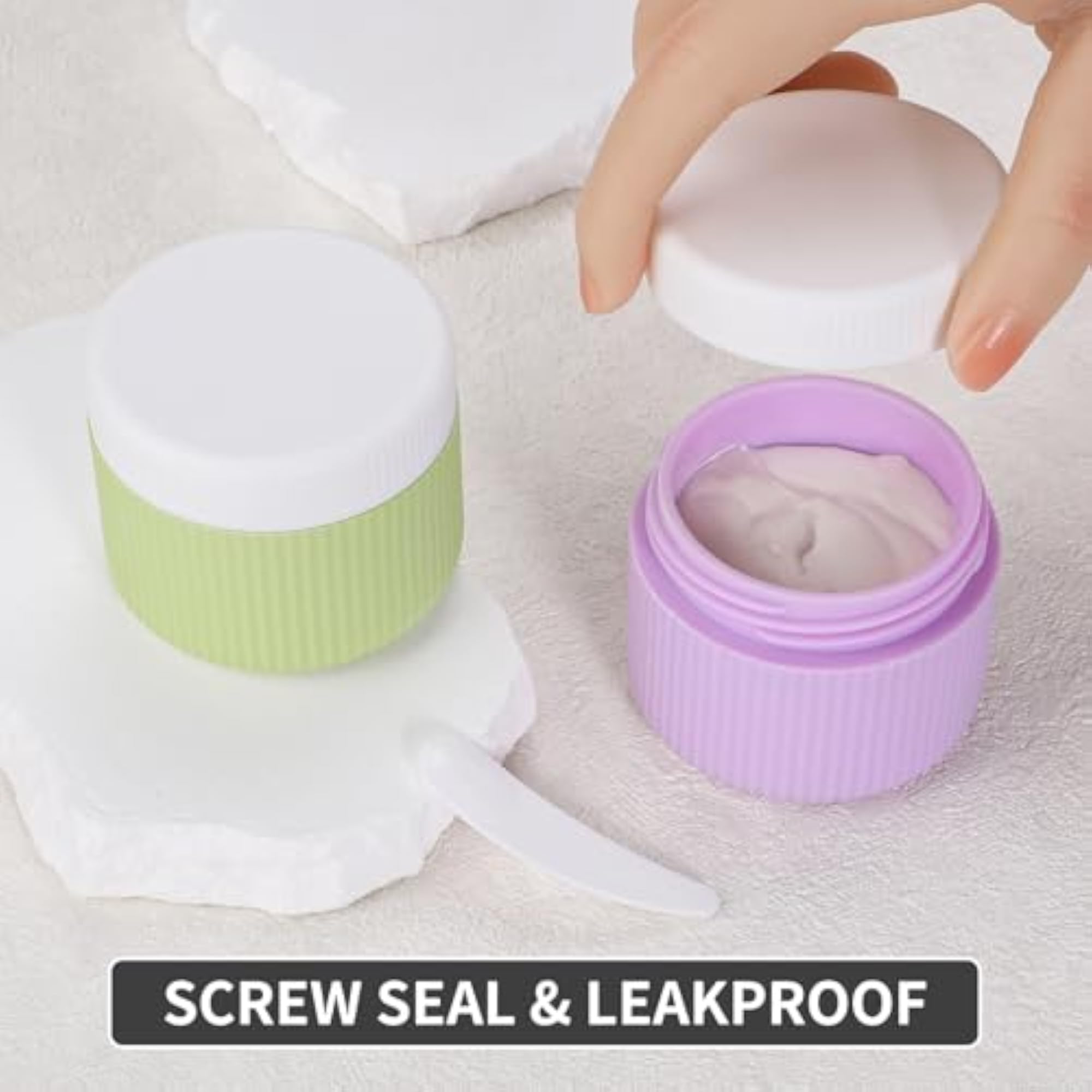 Travel Containers for Toiletries, TSA Approved Silicone Cream Jars