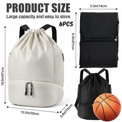 Image of 12 Pcs 6 Pcs Gym Drawstring Backpack Bulk for Men, Multicolor
