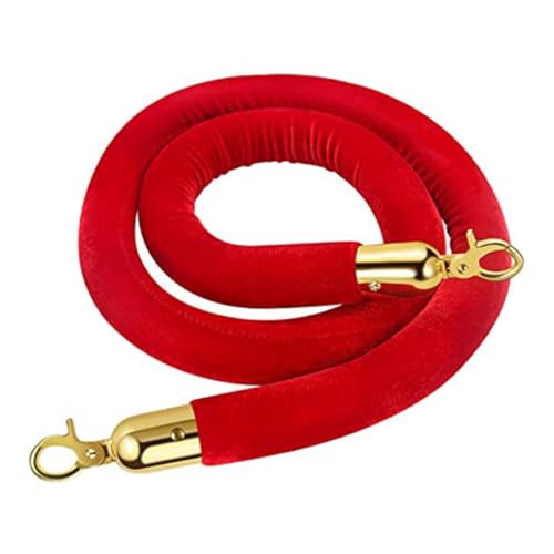 ABOOFAN Concierge Post Lanyard Line Controller Stanchion Post Rope Stanchion Rope Guardrail Velvet Stanchion Rope Braided Barrier Rope Stanchion Ropes Pinata Rope Red Zinc Alloy