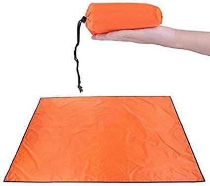 7Ft Canvas Camping Tarp Waterproof Picnic Mat for Under Tent Footprint Large Ultralight with Drawstring Carrying Bag for Outdoor Hiking