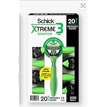 Schick Xtreme 3 Sensitive Skin Razors - Flexible Blades with Aloe Fights Razor Burn , 20 Count Pack of 1