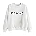 Produktbild Ularma  Damen Casual Langarm Pullover Crew Neck Sweatshirt Princess Bluse Tops (M, Weiß)