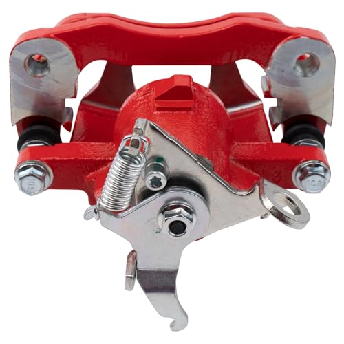 Image of TRQ Rear Right Brake Caliper w /Bracket Performance Red Passenger Side