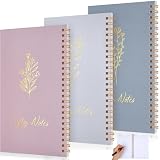 Lewtemi 3 Pcs Left Handed Spiral Notebook, 8x5 Inch,Vivid Color