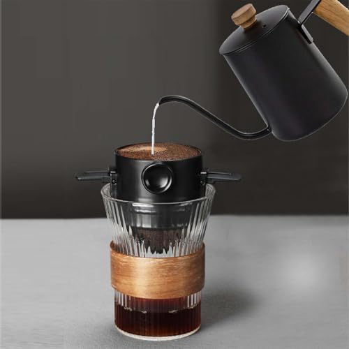Image of Filter Coffee Machine with Bottom Cup, Stainless Steel Reusable Coffee Filter, Portable Coffee Maker for Home, Office, Travel and Camping, Coffee Dripper with Easy Clean Design