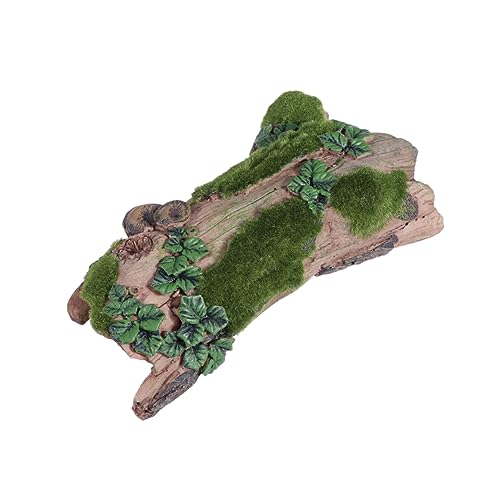 ifundom 1pc Climbing Rockery for Aquariums Flocking Bark Design Durable Synthetic Resin Habitat Decor for Turtles Lizards Snails Chameleons and Geckos